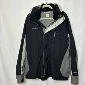Columbia Men's Size XL Black Gray Jacket Full Zip Ski Snow Fleece Lined Coat
